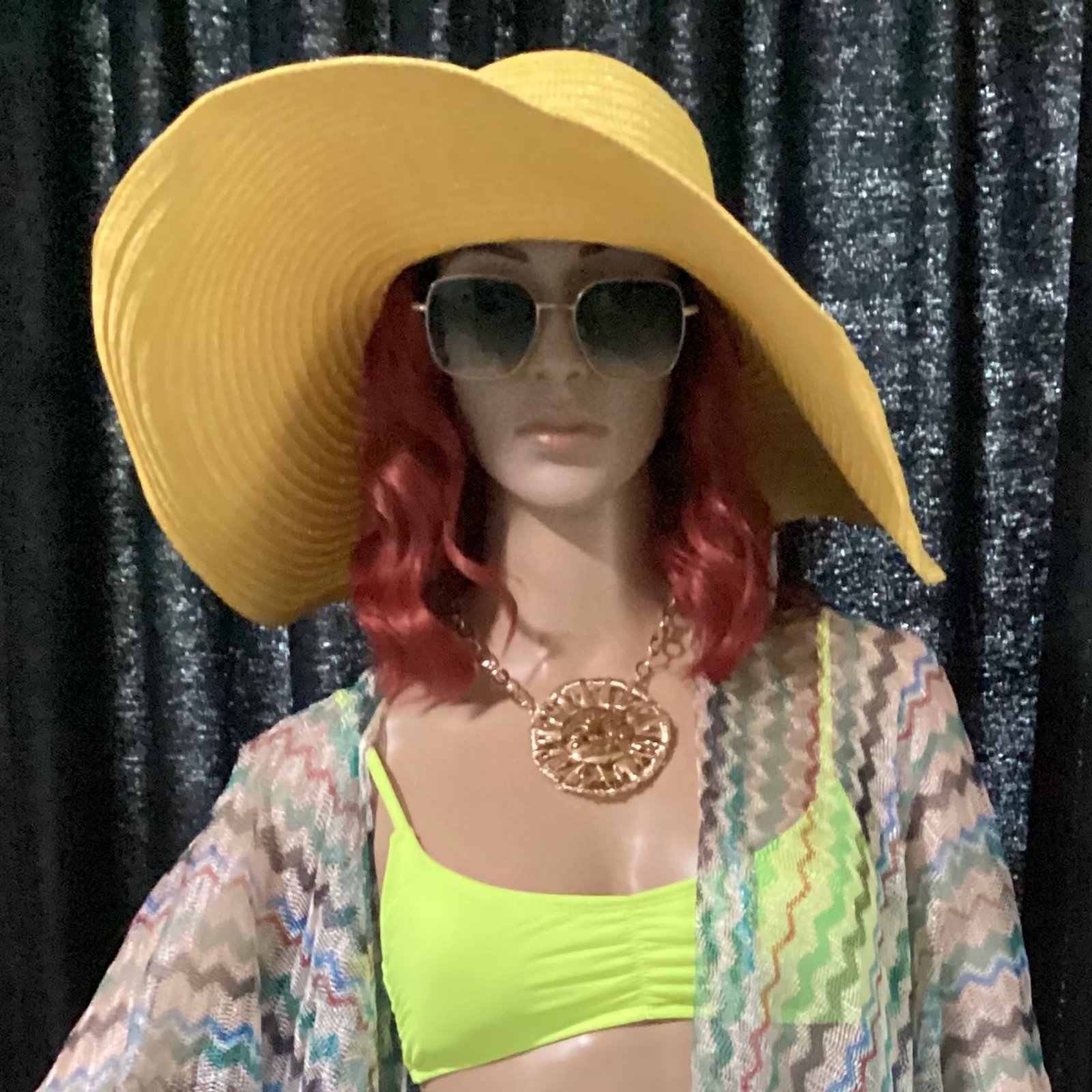 Sunny skies 3 pc beachwear with sunglasses