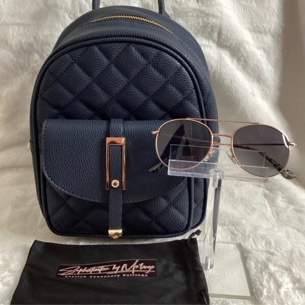 Navy pattern with pocket backpack