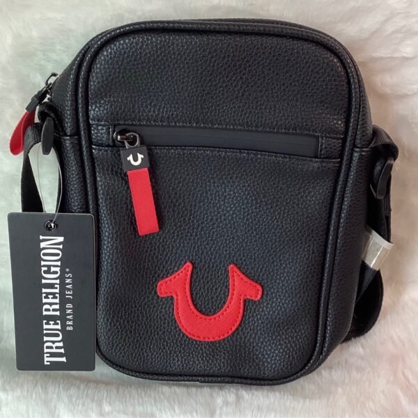 True Religion black and red crossbody